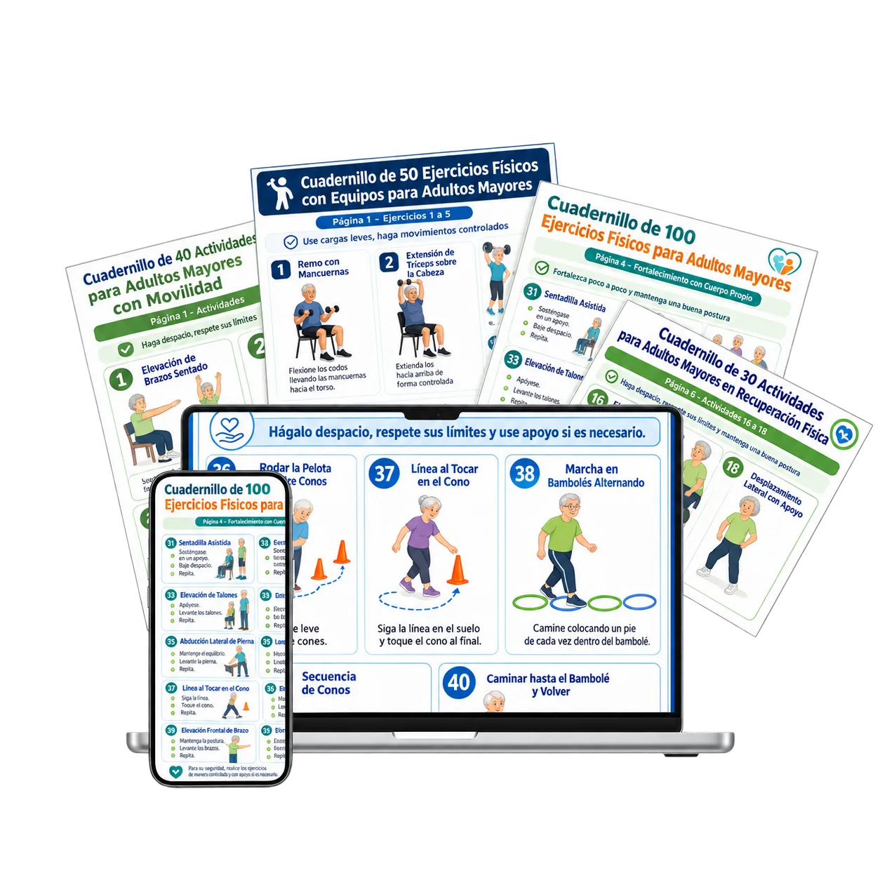 Kit +1000 actividades y ejercicios adaptados para adultos mayores