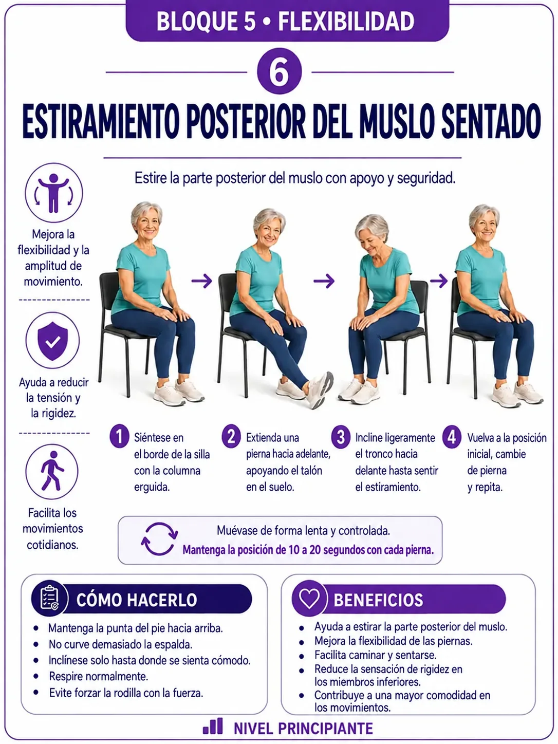 Página del kit: Estiramiento posterior del muslo