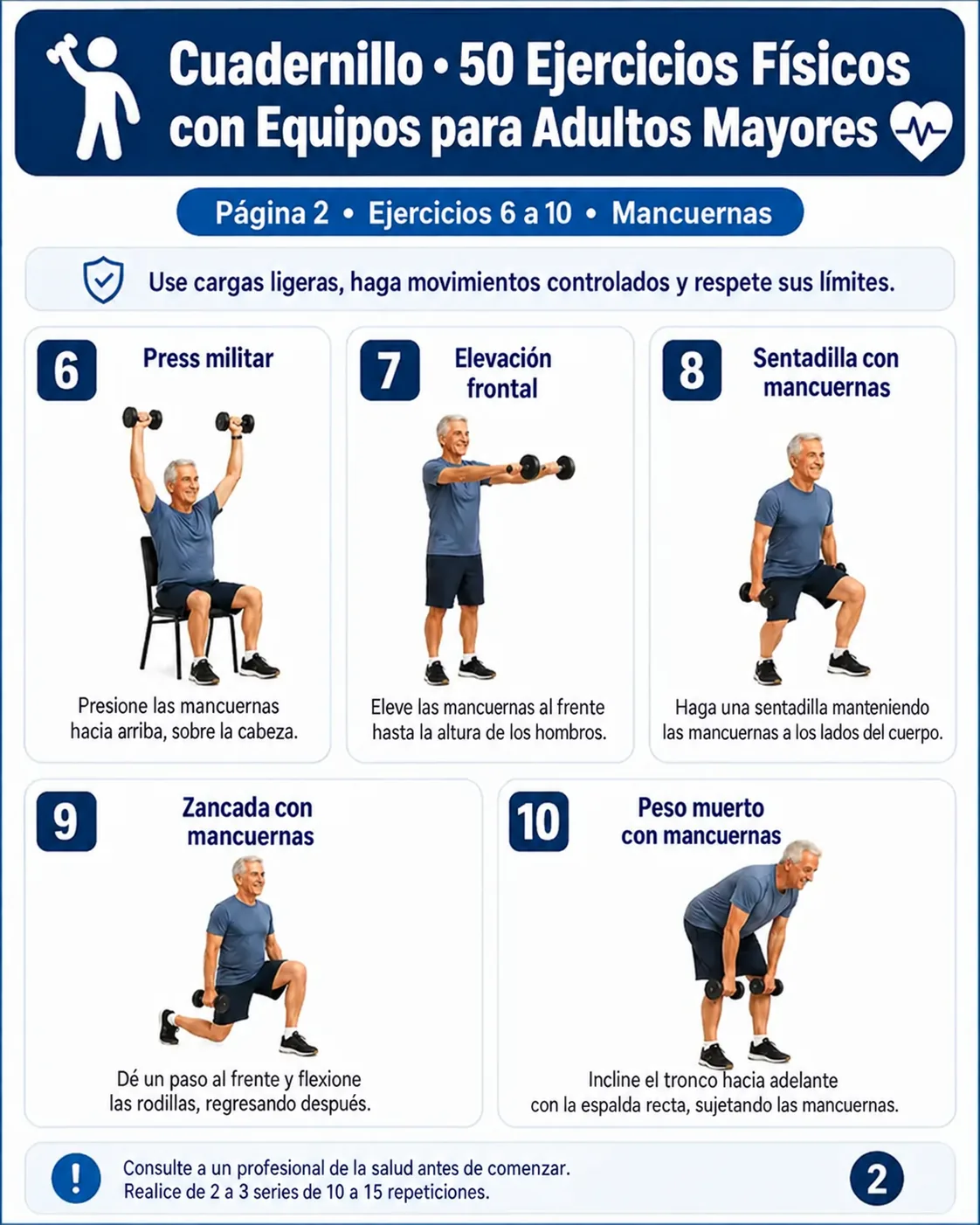 Página del kit: Ejercicios con mancuernas