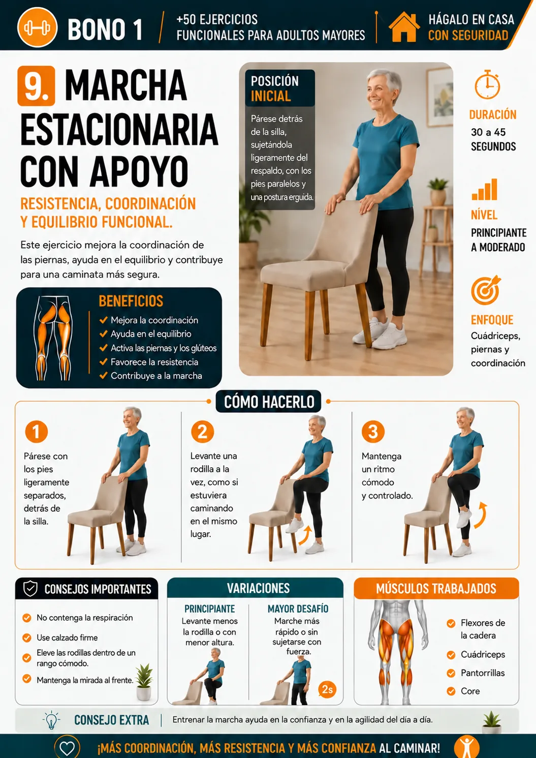 Página del kit: Marcha en el lugar con apoyo